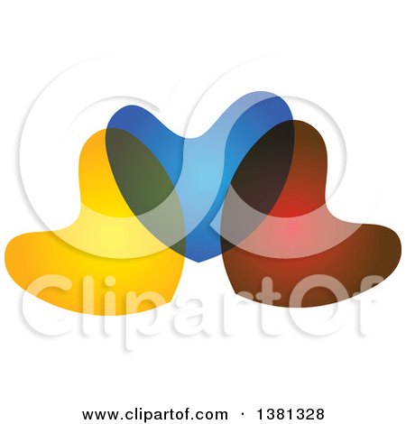 Clipart of Colorful Overlapping Hearts - Royalty Free Vector Illustration by ColorMagic