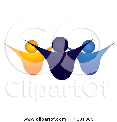 Clipart of a Teamwork Unity Group of Colorful People - Royalty Free Vector Illustration by ColorMagic