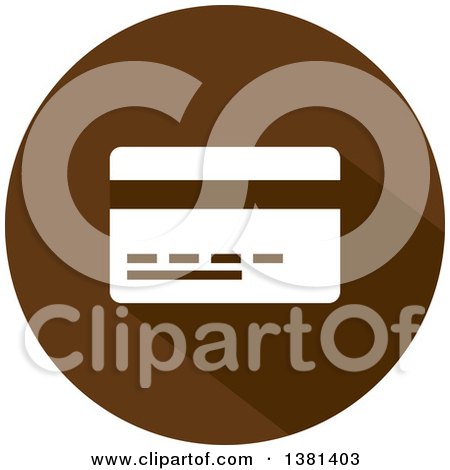 Clipart of a Flat Design Credit Card on a Brown Icon - Royalty Free Vector Illustration by ColorMagic