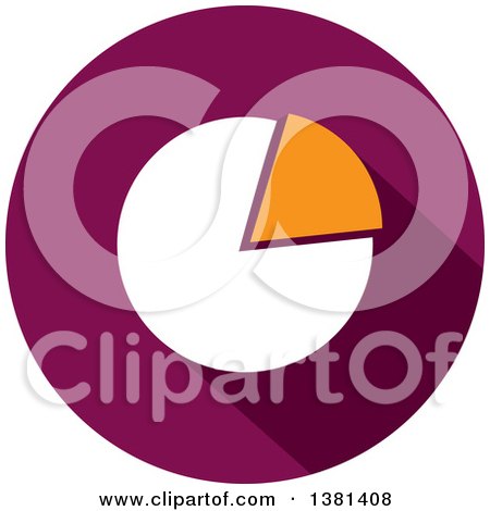 Clipart of a Flat Design Round Pie Chart Icon - Royalty Free Vector Illustration by ColorMagic