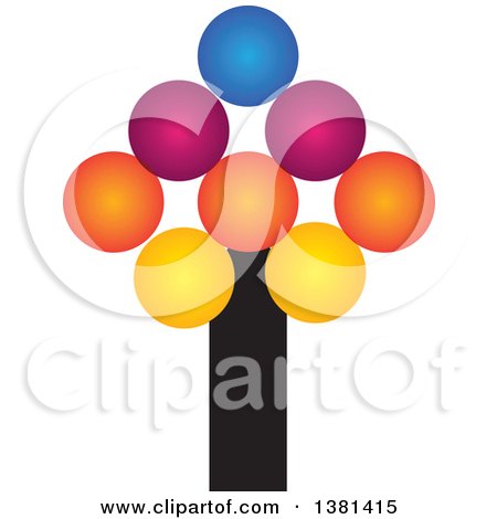 Clipart of a Colorful Tree - Royalty Free Vector Illustration by ColorMagic