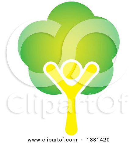 Clipart of a Happy Tree Person - Royalty Free Vector Illustration by ColorMagic