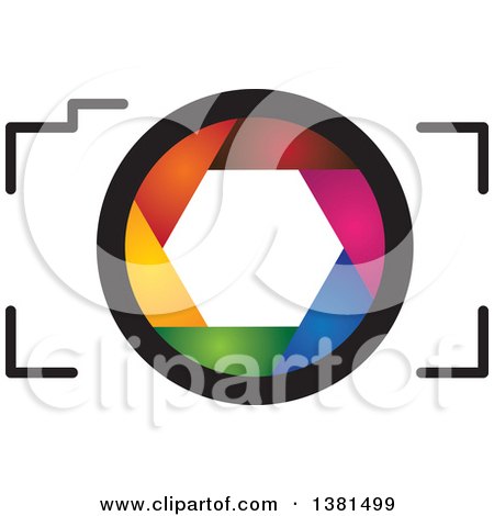 Clipart of a Camera with a Colorful Shutter Lens - Royalty Free Vector Illustration by ColorMagic