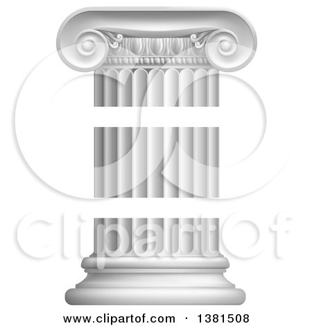 Clipart of a Greek or Roman Column Pillar in Three Pieces - Royalty Free Vector Illustration by AtStockIllustration