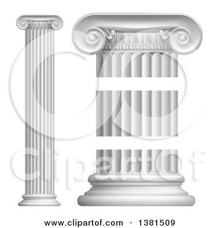 Clipart of Greek or Roman Column Pillars - Royalty Free Vector Illustration by AtStockIllustration