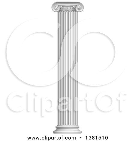 Clipart of a Tall Greek or Roman Column Pillar - Royalty Free Vector Illustration by AtStockIllustration