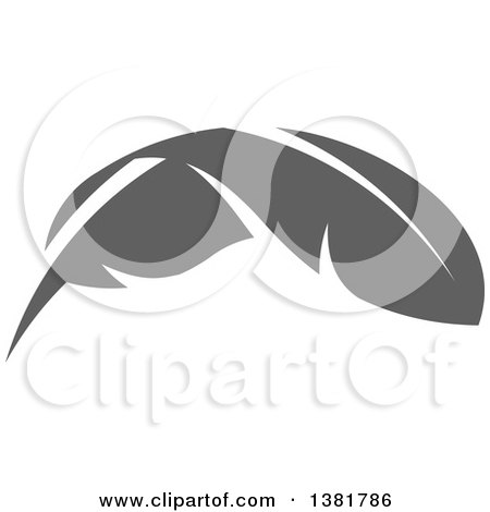 Clipart of a Flat Design Gray Feather Plume - Royalty Free Vector Illustration by elena