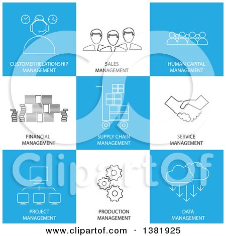 Clipart of Management Icons with Text - Royalty Free Vector Illustration by ColorMagic