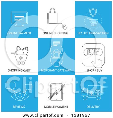 Clipart of Retail Icons with Text - Royalty Free Vector Illustration by ColorMagic