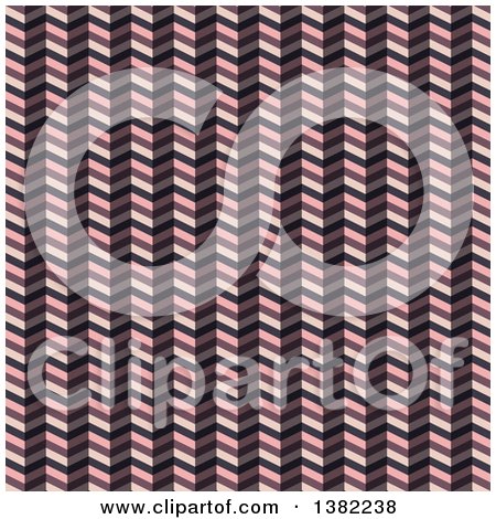 Clipart of a Retro Zig Zag Pattern in Pink and Brown Tones - Royalty Free Vector Illustration by KJ Pargeter