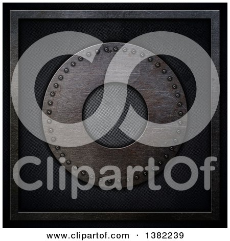 Clipart of a Round Frame on Dark Metal - Royalty Free Illustration by KJ Pargeter
