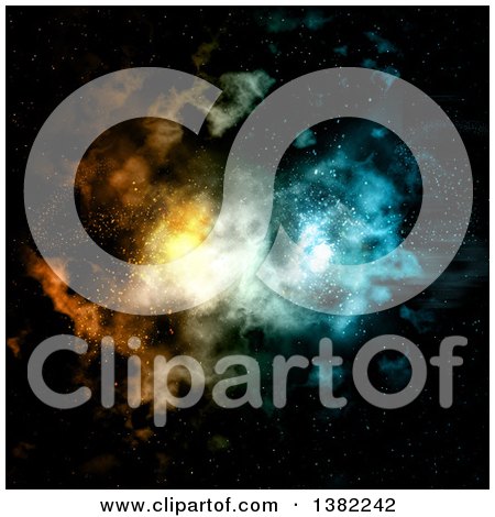 Clipart of a Colorful Nebula in Outer Space - Royalty Free Illustration by KJ Pargeter