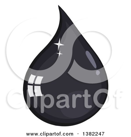 Clipart of a Cartoon Shiny Oil Drop - Royalty Free Vector Illustration by Hit Toon