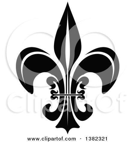 Clipart of a Black and White Fleur De Lis - Royalty Free Vector Illustration by Vector Tradition SM