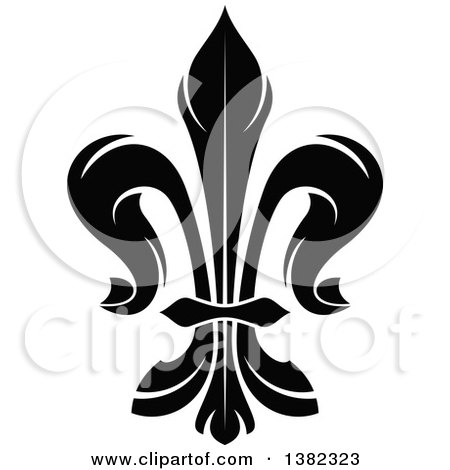 Clipart of a Black and White Fleur De Lis - Royalty Free Vector Illustration by Vector Tradition SM