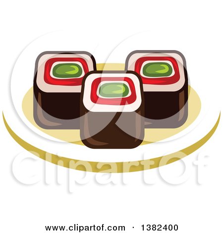 Clipart of Sushi Rolls - Royalty Free Vector Illustration by Vector Tradition SM