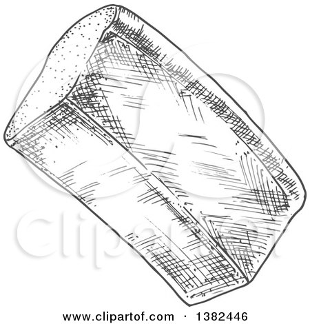 Clipart of a Gray Sketched Loaf of Bread - Royalty Free Vector Illustration by Vector Tradition SM