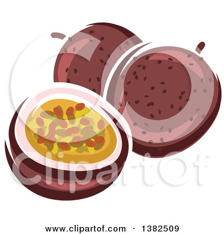 Clipart of Passion Fruits - Royalty Free Vector Illustration by Vector Tradition SM