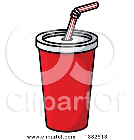 Clipart of a Cartoon Fountain Soda - Royalty Free Vector Illustration by Vector Tradition SM
