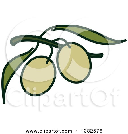 Clipart of a Green Olive Design - Royalty Free Vector Illustration by elena