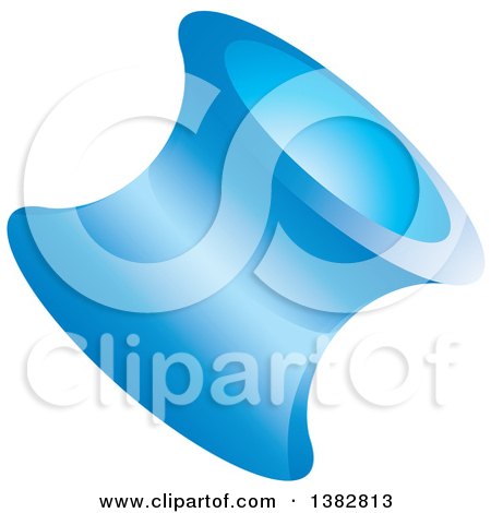 Clipart of a 3d Abstract Blue Cylinder Icon - Royalty Free Vector Illustration by MilsiArt