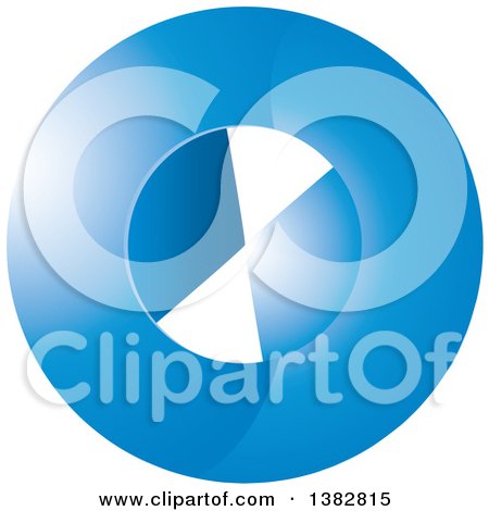 Clipart of a 3d Abstract Blue Circle Icon - Royalty Free Vector Illustration by MilsiArt