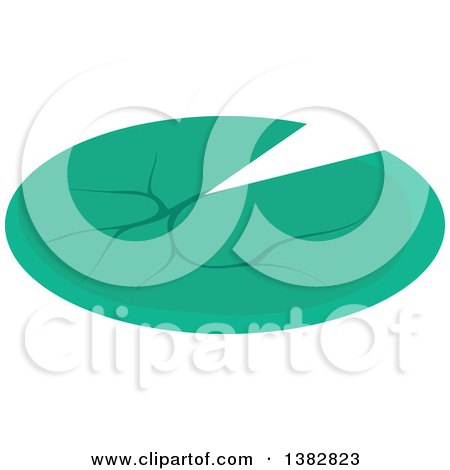 Clipart of a Green Lily Pad - Royalty Free Vector Illustration by visekart