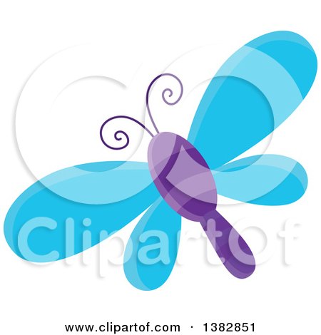 Clipart of a Blue and Purple Dragonfly - Royalty Free Vector Illustration by visekart