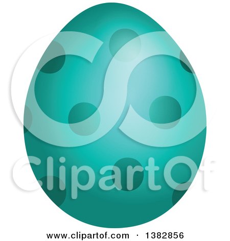 Clipart of a Turquoise Easter Egg with Dots - Royalty Free Vector Illustration by visekart