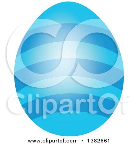 Clipart of a Blue Easter Egg with Stripes - Royalty Free Vector Illustration by visekart
