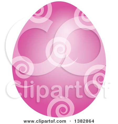 Clipart of a Pink Easter Egg with Spirals - Royalty Free Vector Illustration by visekart