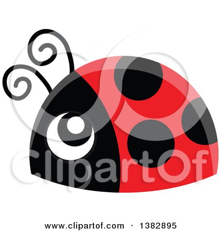 Clipart of a Cute Happy Ladybug - Royalty Free Vector Illustration by visekart