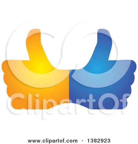 Clipart of Gradient Hands Giving Thumbs up - Royalty Free Vector Illustration by ColorMagic