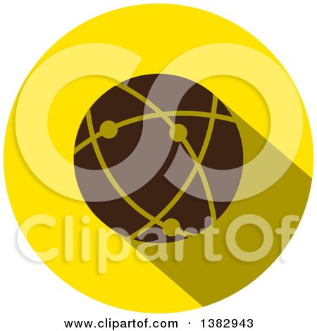 Clipart of a Flat Design Round Network Globe Icon - Royalty Free Vector Illustration by ColorMagic