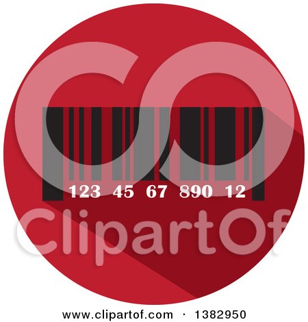 Clipart of a Flat Design Round Bar Code Icon - Royalty Free Vector Illustration by ColorMagic