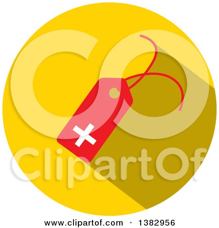 Clipart of a Flat Design Round Price Tag Icon - Royalty Free Vector Illustration by ColorMagic