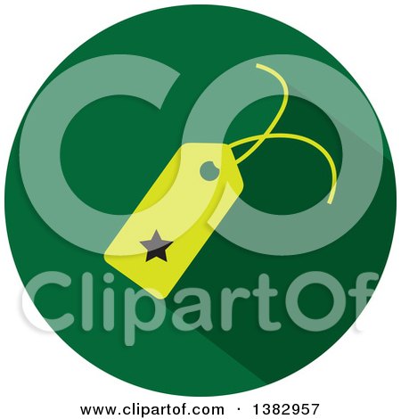 Clipart of a Flat Design Round Price Tag Icon - Royalty Free Vector Illustration by ColorMagic