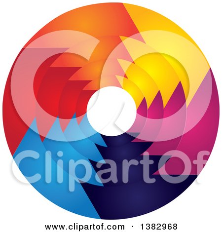 Clipart of a Colorful Abstract Round Design - Royalty Free Vector Illustration by ColorMagic