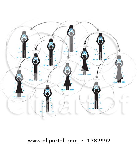 Clipart of a Chart of People Doing the Ice Bucket Challenge - Royalty Free Vector Illustration by ColorMagic