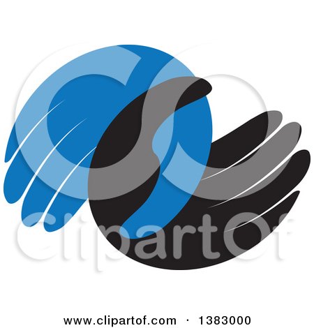 Clipart of Blue and Black Hands - Royalty Free Vector Illustration by ColorMagic