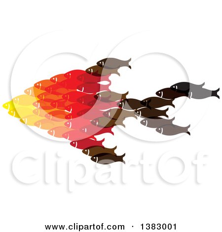 Clipart of a Group of Fish Forming a Big Fish - Royalty Free Vector Illustration by ColorMagic