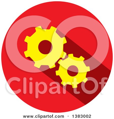 Clipart of a Flat Design Round Gear Icon - Royalty Free Vector Illustration by ColorMagic