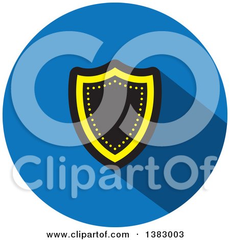 Clipart of a Flat Design Round Shield Icon - Royalty Free Vector Illustration by ColorMagic