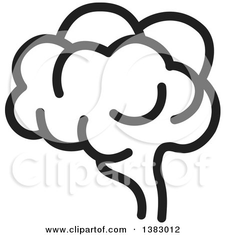 Clipart of a Black Human Brain - Royalty Free Vector Illustration by ColorMagic