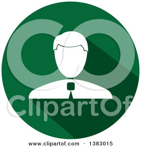 Clipart of a Flat Design Round Business Man Icon - Royalty Free Vector Illustration by ColorMagic