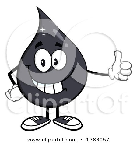Clipart of a Cartoon Oil Drop Mascot Giving a Thumb up - Royalty Free Vector Illustration by Hit Toon