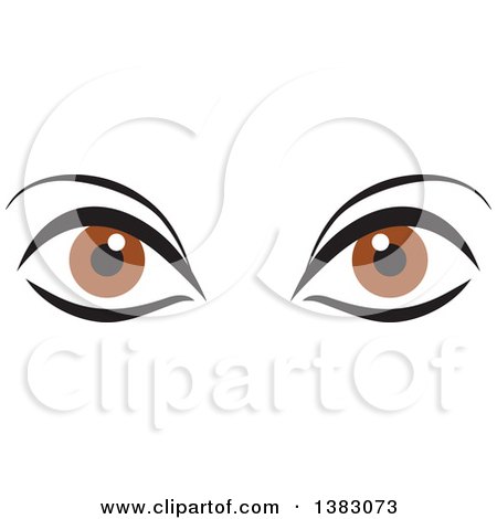 Clipart of a Pair of Brown Eyes - Royalty Free Vector Illustration by Johnny Sajem