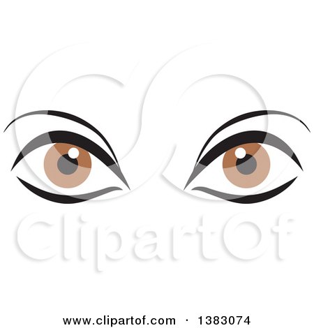 Clipart of a Pair of Brown Eyes - Royalty Free Vector Illustration by Johnny Sajem