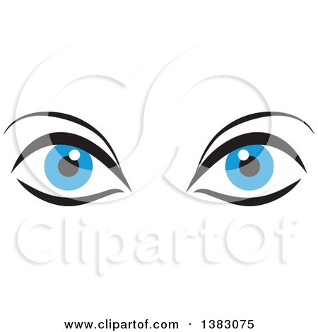 Clipart of a Pair of Blue Eyes - Royalty Free Vector Illustration by Johnny Sajem