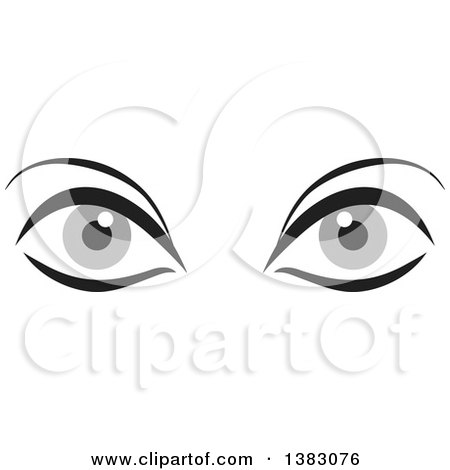 Clipart of a Pair of Gray Eyes - Royalty Free Vector Illustration by Johnny Sajem